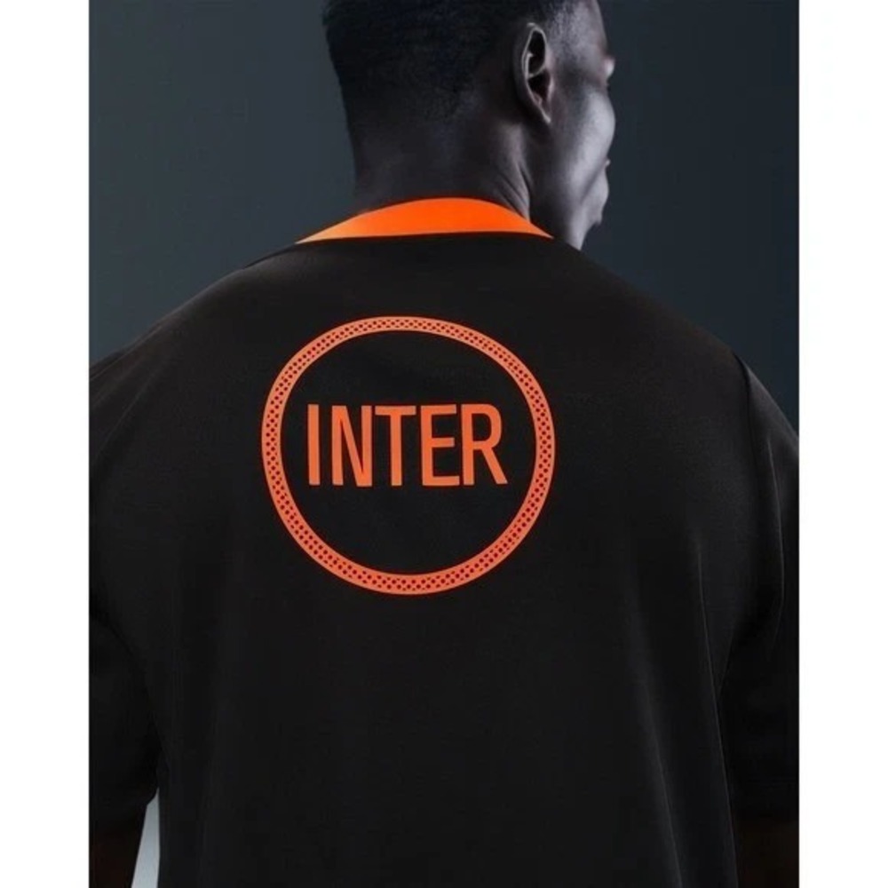 Inter Milan Nike FC  Prematch Jersey 25/26 Men's‎ L Slim Fit Black Orange NWT - Picture 3 of 11